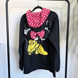 Disney Parks Minnie Mouse Hoodie Double‑Sided Graphic Sweatshirt Women’s XL